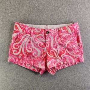 Lilly Pulitzer Shorts Womens 8 Pink Paisley The Walsh Resortwear Cruise Vacay